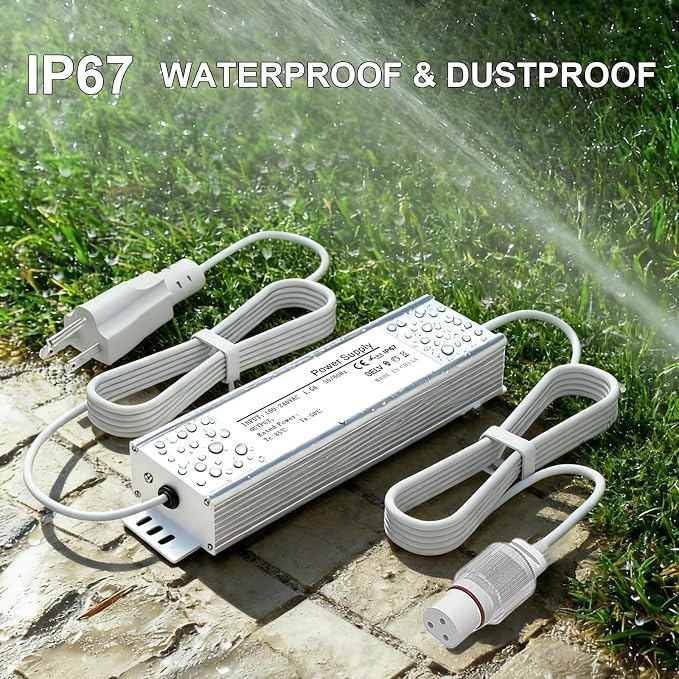36V Waterproof Power Supply for Govee Permanent Outdoor Lights Only Compatible with Govee H705A H705B H705C Power Adapter Cord 3 Pin