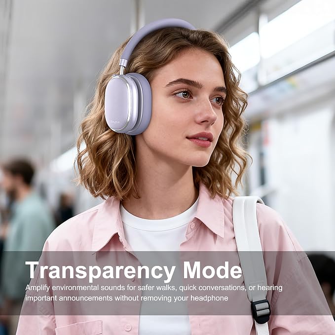 Srhythm NiceComfort 95 Adaptive Noise Cancelling Headphones Wireless | Bluetooth with Spatial Audio,Transparency,ENC,HD Sound,Low Latency for Gaming,Slim Headphones Lightweight