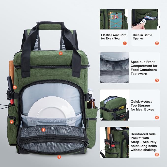 Backpack Coolers Insulated Leak Proof 38cans Soft Insulated Cooler Backpack for Women Men 12 Hours Cooling for Camping Hiking Beach Picnic