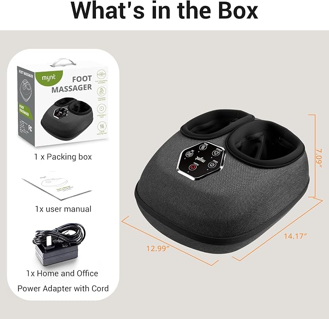 Mynt Shiatsu Foot Massager with Heat, Fathers Day Dad Gifts for Men Husband | [2026 Upgraded] Electric Foot Massage Machine for Plantar Fasciitis, Heated Feet Massage with Multiple Modes,Fits Up to US13