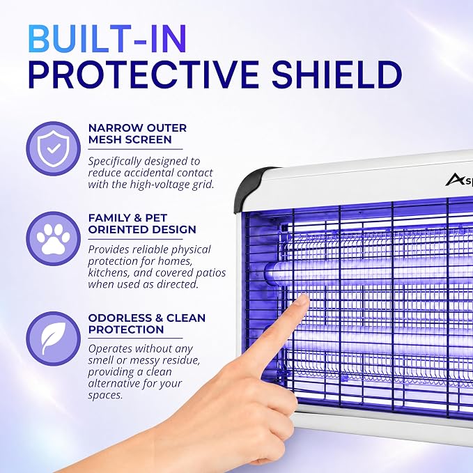 Aspectek 40W Indoor Bug Zapper Insect Killer, Mosquito Killer 25 Inch Larger Powerful Electronic Device Insect Killer for Home Restaurant and Hotel