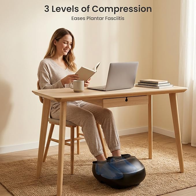 COMFIER 【2026 Gift for Men,Women,Foot Massager with Heat,Kneading,Vibration,Compression,FSA Eligible HSA Store,Pause Function,Shiatsu Massager for Plantar Fasciitis Neuropathy, Size 13