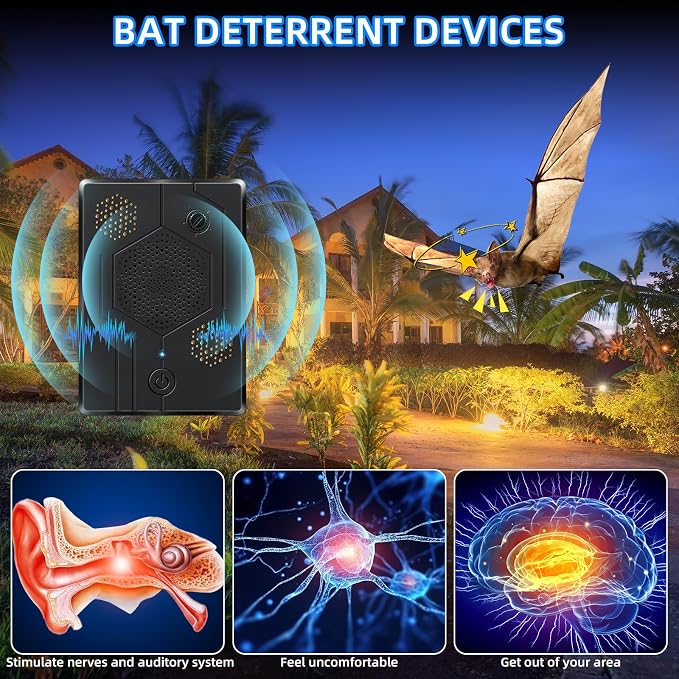 2026 Ultrasonic Bird Repellent Devices Woodpecker Repellent Outdoor for Attic Pigeon Deterrent Goose Repellent Rechargeable Bats Repellent Indoor to Keep Birds Away from Porch Balconies 4 Pack