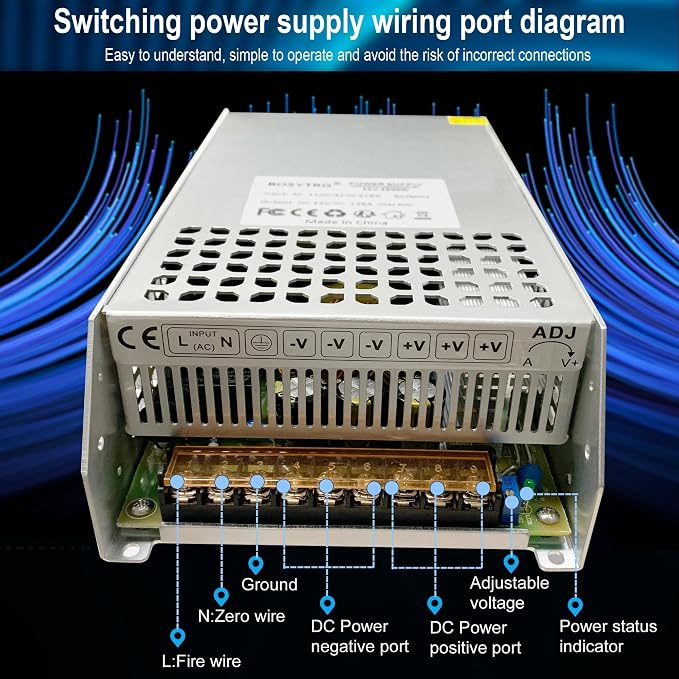 DC 12V 100A 1200W Switching Power Supply Adapter PSU AC 110V / 220V-DC 12V Transformer Adapter, for LED Strip Light, CCTV Camera Security System,Computer Project of Industrial Power Supplies