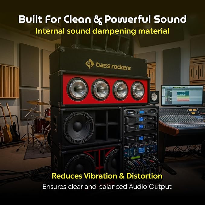 Bass Rockers Array Box Enclosure BRHB6 4 Driver Horns 4 x 6.5 Speakers Xtreme Durable Strong Wood Subwoofer Boxes Color Carpet Chuchera Horn Brazilian Style