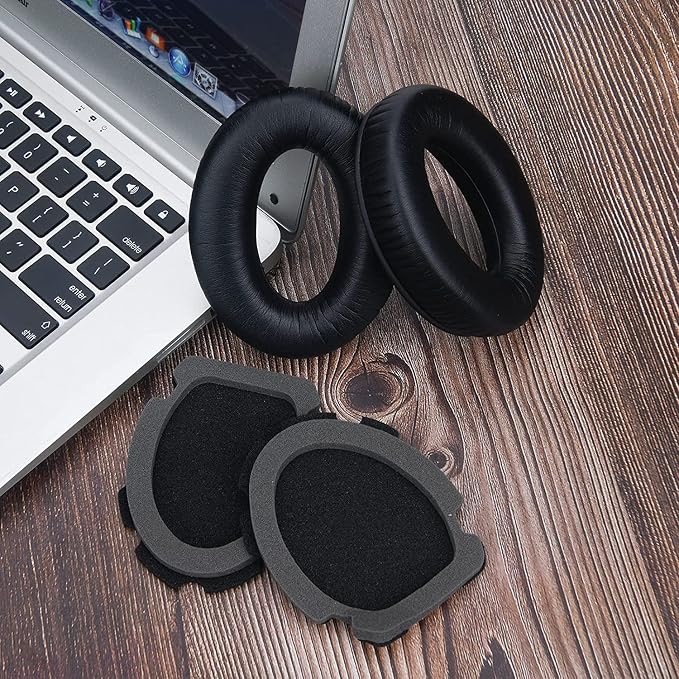 SOULWIT Ear Pads for Bose A20/A10 Aviation Headset, EarPads Cushions with Soft Protein Leather, High-Density Noise Isolation Foam - Black