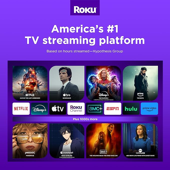 Roku Ultra | The Ultimate Streaming Device 4K/HDR/Dolby Vision/Atmos, Rechargeable Roku Voice Remote Pro, Ethernet Port, Hands-Free Controls, Lost Remote Finder, Free & Live TV