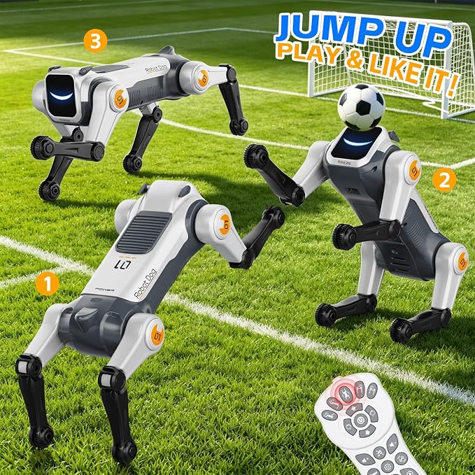 Smart Robot Stunt Dog Toys - Interactive STEM Puppy Pet with Remote & Voice Control, Realistic Actions & Programming, Durable Design for Kids, for Boys & Girls Age 6 7 8 9 10 and up