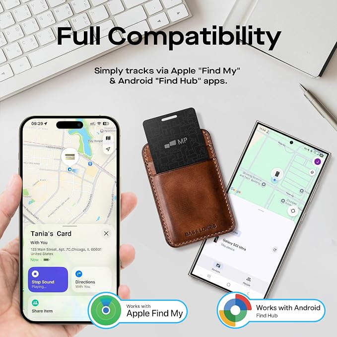 2026 Mobile Pixels Wallet Tracker Card, Works with (iOS and Android), Ultra Slim Rechargeable Bluetooth Tracker, Tracker Key Finder, Portable Item Locator for Wallet, Bags, Luggage (2- Pack)