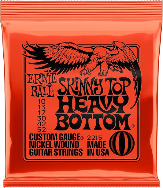 Ernie Ball Skinny Top Heavy Bottom Slinky Nickel Wound Electric Guitar Strings, 10-52 Gauge (P02215)