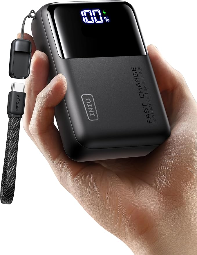 INIU 100W Fast Charging Power Bank, Smallest 25000mAh High Capacity Laptop Portable Charger, 3-Port Battery Phone Pack with Detachable USB C Cable for Flight-Safe iPhone MacBook Dell Steam Deck etc
