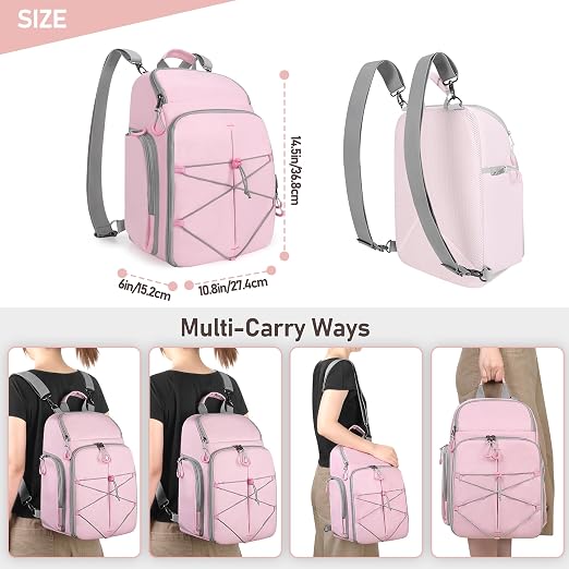PGmoon Carrying Case Compatible with Oculus Meta Quest 2/Quest 3/Quest 3S/VR Elite Strap, Travel Storage Bag Backpack with Separate Room for Touch Controllers and Multi-Pockets (Patent Design)