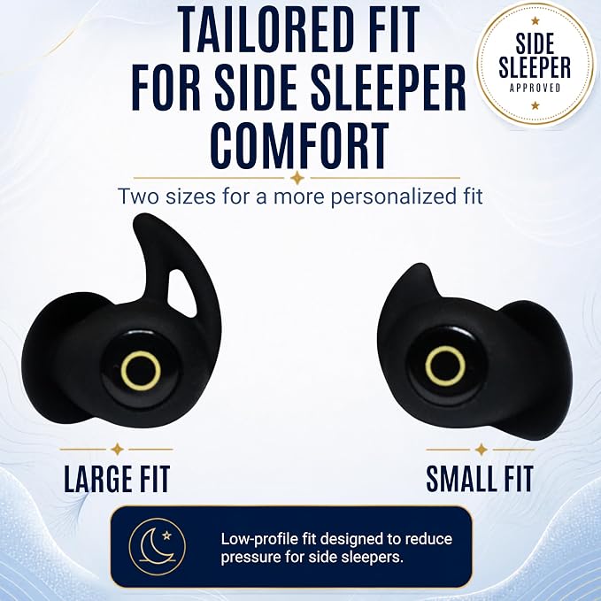 Sleep Earbuds Ultra-Thin Invisible Headphones for Side Sleepers, 8-Hour Battery(24h w/Case) No Buttons, No Lights, No Alerts, Noise Blocking, Bluetooth, Gift for Him & Her, Mom & Dad - 2nd Gen