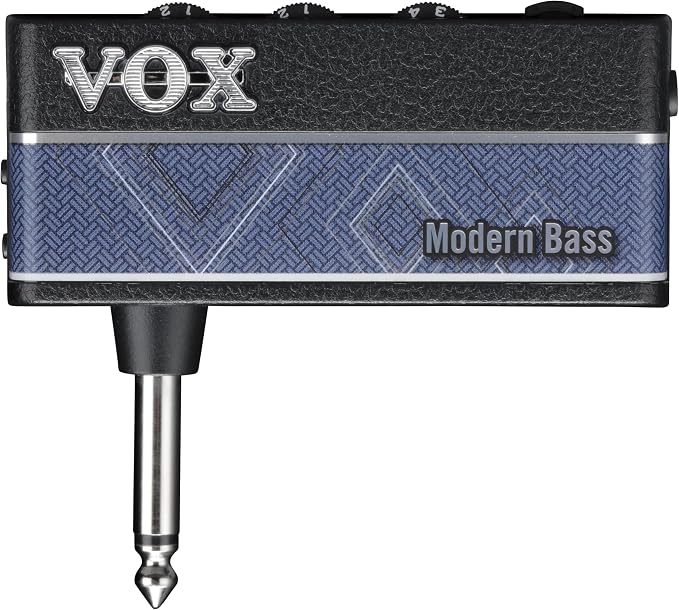 Vox amPlug 3 Modern Bass Headphone Bass Amplifier w/ 2 Channels, Stereo Effects, Built-in Rhythms, and Aux in Jack