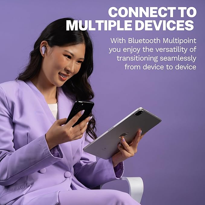 JLab, Go Pods ANC, True Wireless Earbuds, Active Noise Cancelling Bluetooth Earbuds, Lilac