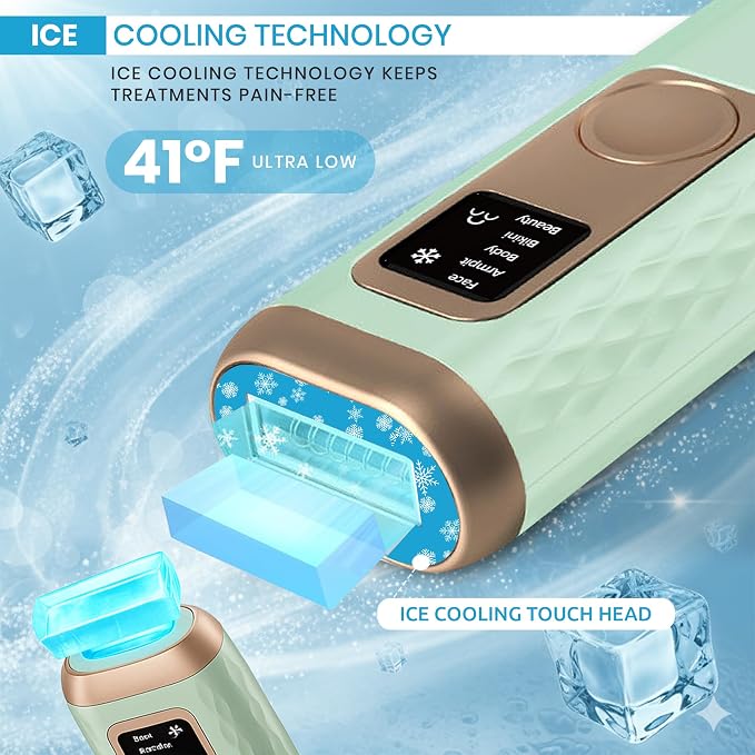 Freezing Point IPL Hair Removal Device Model W-1095 – At-Home IPL Hair Remover with 5 Energy Levels and Cooling Function for Face, Arms, Legs & Bikini Area – For Women & Men