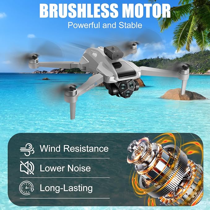 OBEST 5G GPS Drones with Camera for Adults 4K Professional, Drones with 4.5-Inch HD Screen Brushless Motor, Auto Return, Follow Me, One Key Start, Foldable RC Quadcopter for Beginners