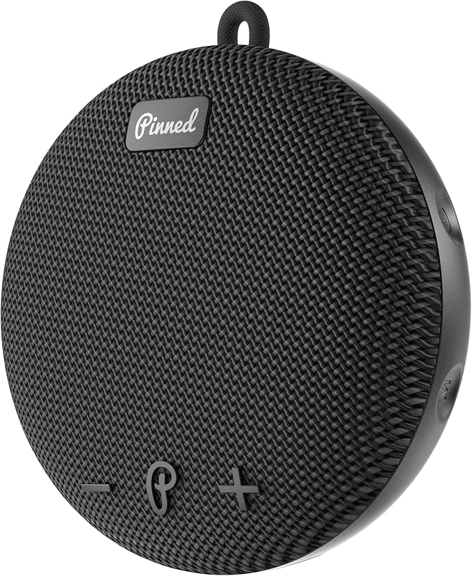 Pinned 2.0 Dart Magnetic Speaker - USB-C Rechargeable, 10+ Hour Battery, IPX7 Waterproof, Bluetooth 5.0 with Carabiner - Bluetooth Speakers - Golf Gifts for Men - Magnetic Golf Cart Speakers - Black