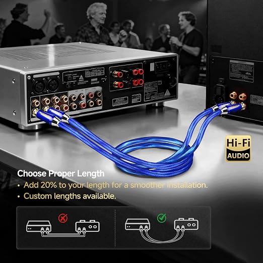 TODN RCA Cables 3ft Audiophile with Silver-Plated-OCC and Triple Shielded | Treble Resolution, Noise Reduction, RCA Male to RCA Male, 24K Gold-plated Plug, Left and Right Channel