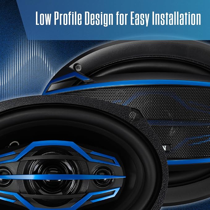 Jensen JS-Series JS6904 High Performance 4-Way 6x9-inch Car Speakers (Pair) | 200 Watts Peak Power (50W RMS) per Speaker | 58mm Mylar Balanced Dome Midrange | Two 20mm Piezo Tweeters