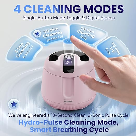 Ultrasonic Retainer Cleaner Machine 48kHz, Dental Cleaning Pod, Ultrasonic Retainer Cleaner for Dentures, Aligners, Mouth Guards, Toothbrush Heads and Jewelry with 200ML Capacity, LAB Supply | Gentle cleaning action works well on mouth guards, toothbru...