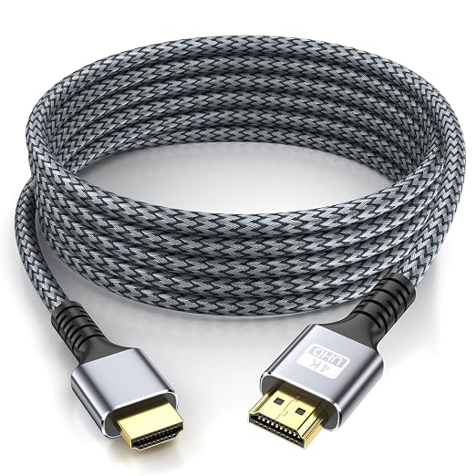 4k Hdmi Cable 15ft Ultra High Speed HDMI Cable 4K@60HZ 3D ARC Gold Plated Connector Ethernet Audio Video Return HDMI Cord for UHD TV Monitor Laptop Xbox PS4/PS5 Roku TV ect.(Silvery)
