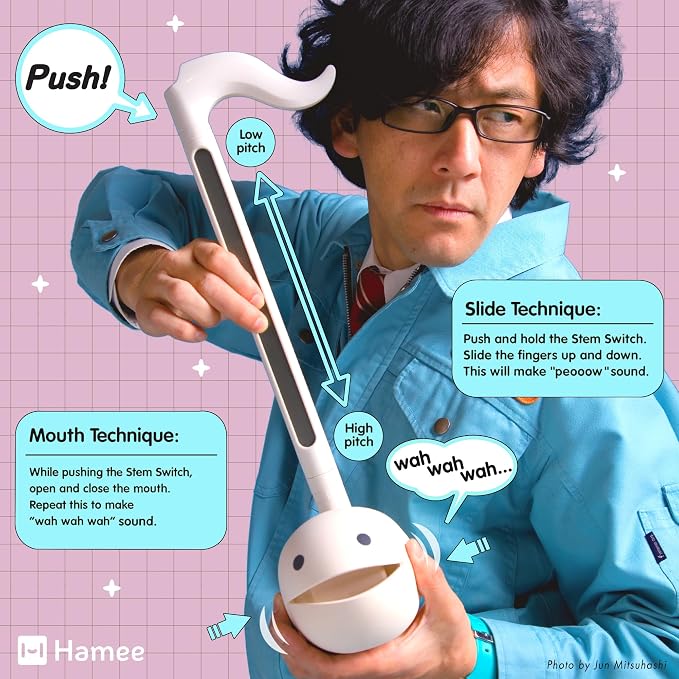 Otamatone Deluxe Electronic Musical Instrument for Adults Portable Synthesizer Digital Electric Music from Japan by Cube/Maywa Denki Cool Stuff Gifts, Unicorn [English Manual]