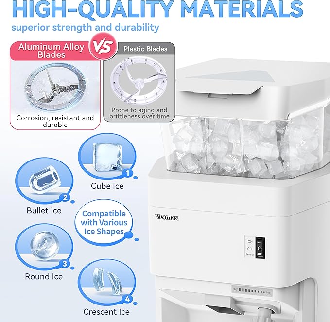 Electric Ice Shaver Machine, 300W Shaved Ice Machine, Thickness Adjustable Snow Cone Machine 881LBs/hr Rotate Speed & Strong Power for Home and Parties Events Snack Bar (6.9Qt)