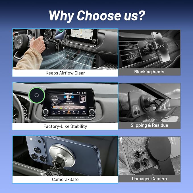 Phone Mount for Nissan Rogue S/SV/Rock Creek (2021-2026,Fit 8inch ONLY), Altima Platinum (2019-2025), Sentra SR/SV (2020-25), 15W Wireless Charger, Magnetic Phone Holder, 360°, Magsafe, Hands Free