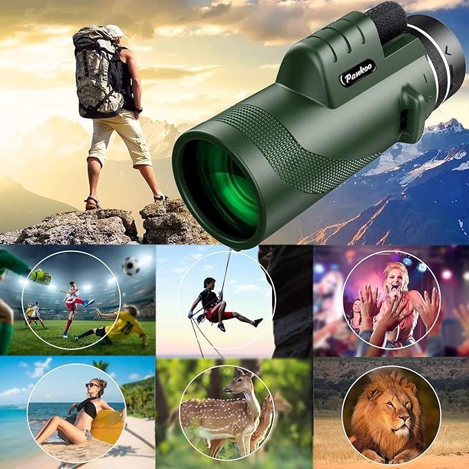 40x60 High Power Monocular Telescope | Comes with Smartphone Adapter Tripod Travel Bag | Bird Watching Hunting Hiking Camping Gift