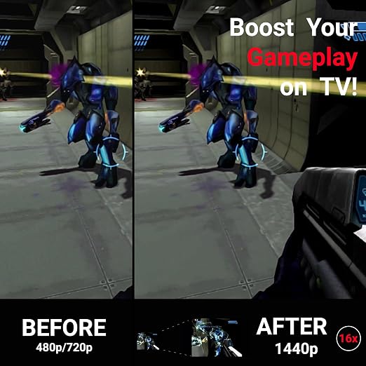 Marseille mClassic OG - Restore Your TVs Game Mode Image Quality, Lag Free, on Nintendo Switch, Xbox, PlayStation, Gamecube, N64, Wii, SNES, and More - Supports 1440p/60hz