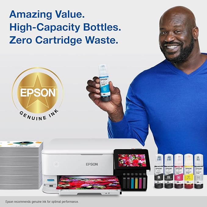 EPSON 552 EcoTank Ink Ultra-high Capacity Bottle Five Color Combo Pack (T552920-S) Works with ET-8500, 8550