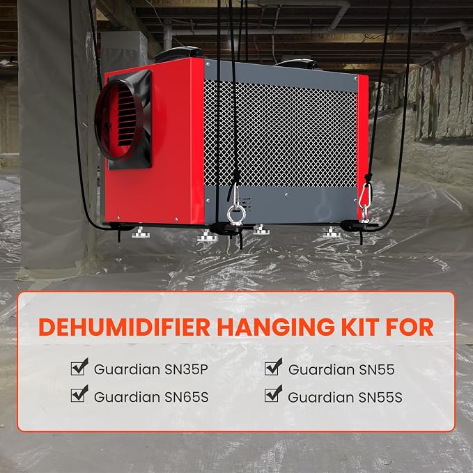 Abestorm Hanging Kits for Crawl Space & Basement Dehumidifiers, Easy Way to Raise and Lower dehumidifier, Helps reduce noise and vibration of the unit