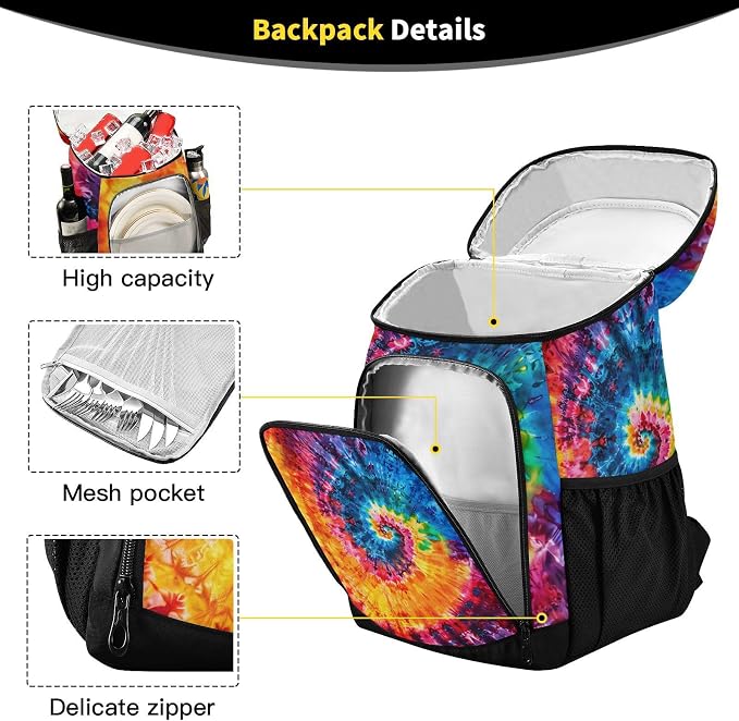 Tropical Pineapples Fruits Cooler Backpack Insulated Leak Proof Beach Cooler Bag Soft Lunch Picnic Hiking Camping Backpack Cooler