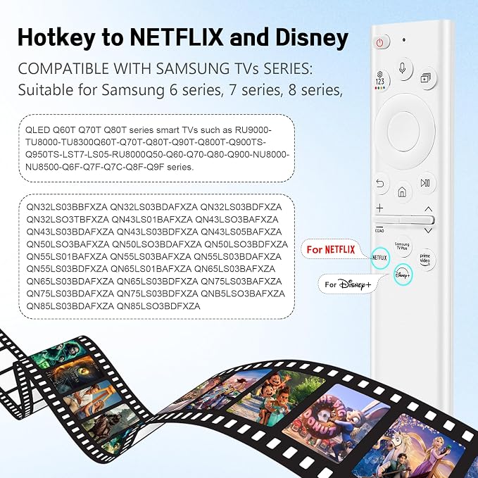 BN59-01391A Solar Frame TV Remote Replacement for Samsung Smart TV with Voice Bluetooth Rechargeable Solar Cell, Compatible with Samsung 2020 to 2025 Neo LED 4K Ultra HD TV Samsung Frame Remote