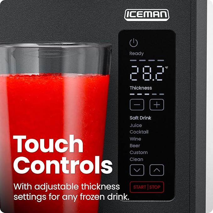 Iceman by Chefman Slush-Ease 68oz Slushie Machine, 48oz Liquid Capacity Frozen Drink Maker & Slushy Machine with 5 Presets and LED Display, Perfect for Frozen Margaritas, Frappes, Smoothies & Shakes