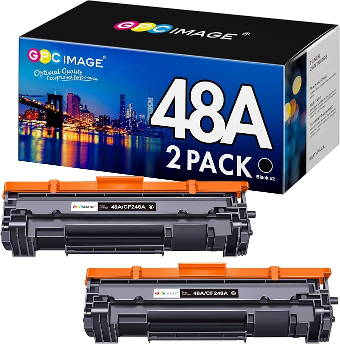 GPC Image 48A Toner Cartridge HP Replacement for HP 48A Toner Cartridge Black CF248A Compatible for Laserjet Pro M15w M29w M30w M31w MFP M28w M16w Printer Toner, 2 Pack