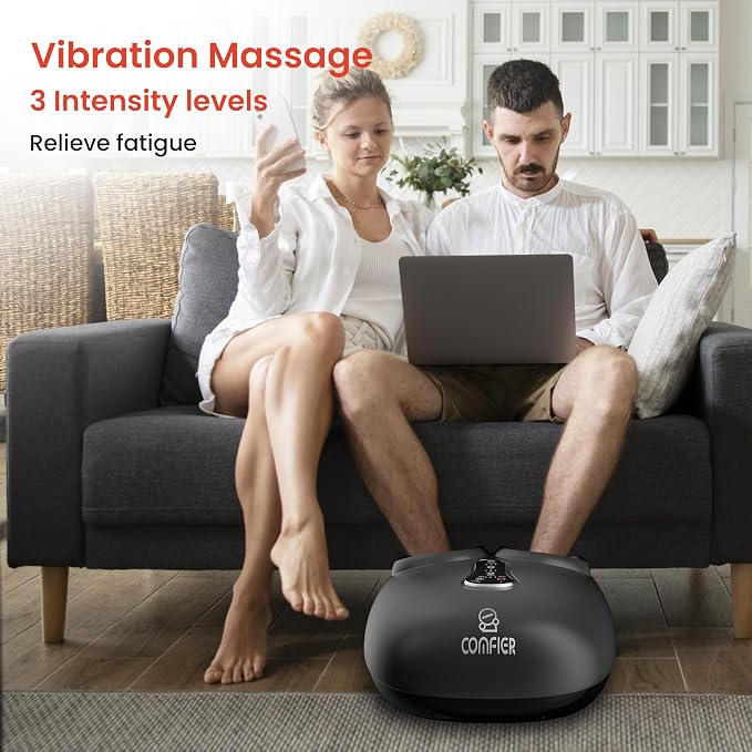 COMFIER 2026 Upgrade shiatsu Foot Massager for Neuropathy,Plantar Fasciitis with Heat,Remote Control,Pause Function, feet Massager with Compression,Vibration,Mothers Day Gift for Mom, Size 13