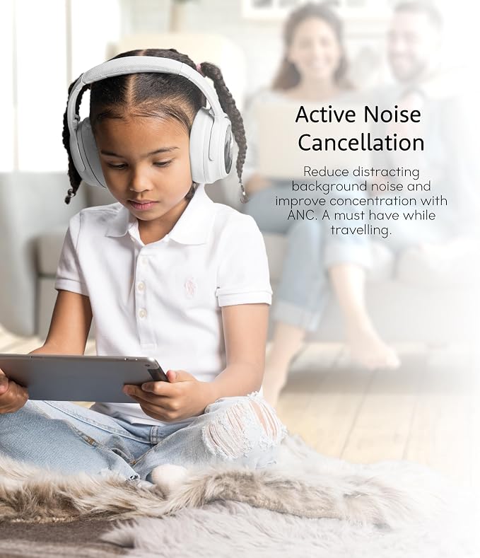 BuddyPhones Cosmos Fun | Wired or Wireless Foldable ANC Bluetooth Headphones + Microphone - SafeAudio Volume-Limiting Options, for Toddlers to Young Adults (Green)