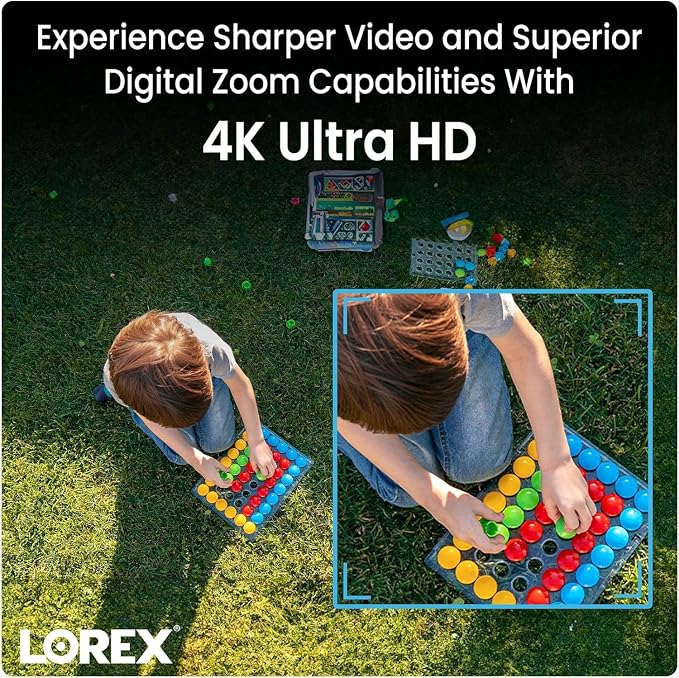 Lorex 4K 8MP IP Bullet PoE White Wired Security Camera | Add-On Camera | Color Night Vision | Smart Motion Detection (Person/Vehicle) | Listen-in Audio | IP67 Weatherproof | Metal Housing