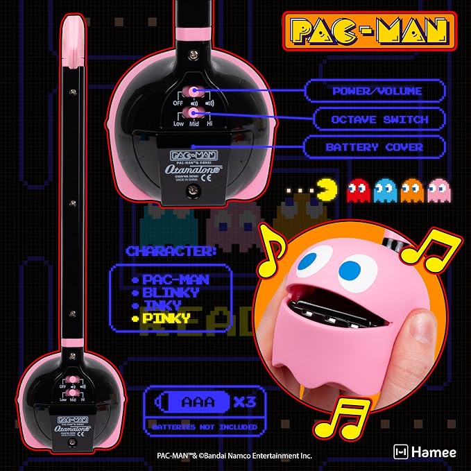 Otamatone PAC-MAN Electronic Musical Instrument Portable Synthesizer Toy from Japan by Maywa Denki – Fun Award-Winning Music Toy for Kids, Teens & Adults [English Instructions] - Pinky