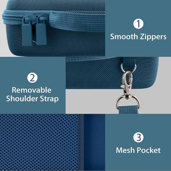 co2CREA Hard and Silicone Case Replacement for Bose New SoundLink Flex 2nd Gen Bluetooth Portable Speaker, with Carabiner and Shoulder Strap (Twilight Blue Case)