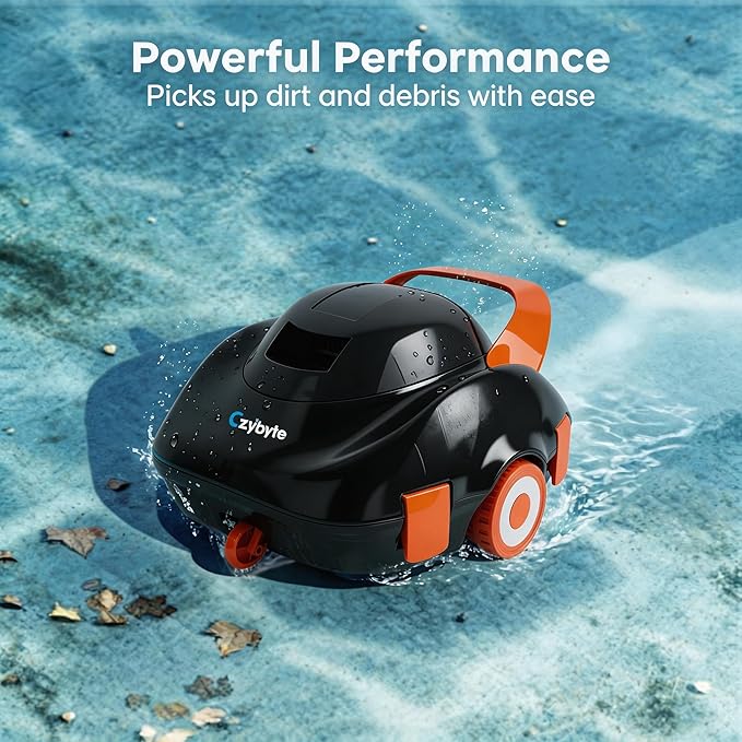 Robotic Pool Cleaner, Cordless Pool Vacuum with 18.5 GPM Powerful Suction,120-Min Runtime, Self-Parking, Pool Vacuum for Above-Ground & Flat Pools to 860 sq.ft,Light Orange