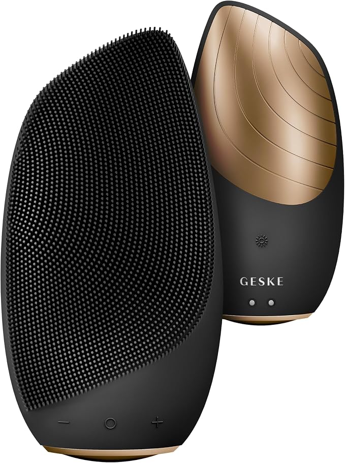 GESKE SmartAppGuided™ Sonic Thermo Facial Brush | 6 in 1 | Skin Cleansing | Cleansing Brush with Thermal Function | Facial Massager | Electric Facial Brush | Facial Cleansing Device