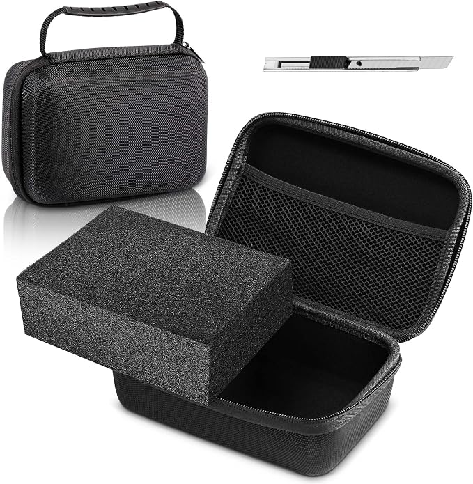 Relaxweex EVA Hard Case with Customizable Foam 13.5 x 9.8 x 5.5 Inchprotective EVA Carrying Case Shockproof Outdoor for Camera, Digital Products, Electronic Instruments with Knife, Black