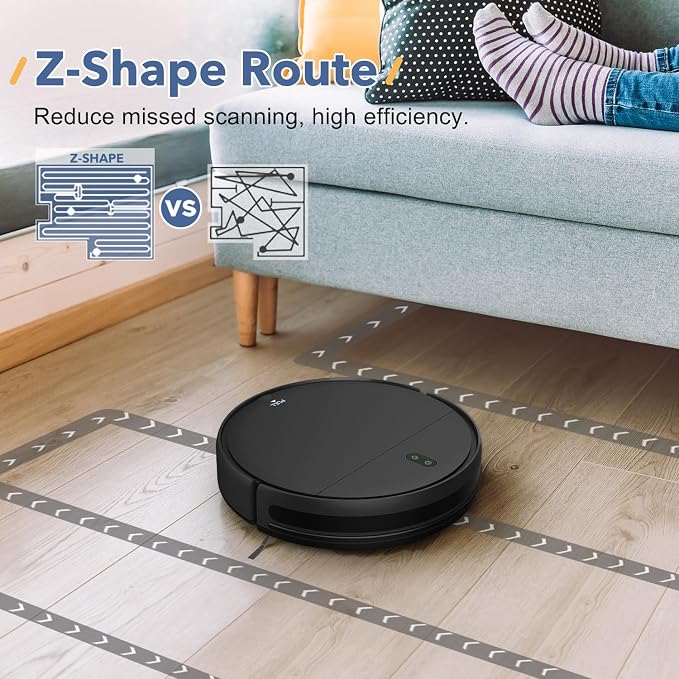 Robot Vacuum and Mop Combo, 2-in-1 Robotic Vacuum Cleaner with Strong Suction, Self-Charging, APP/Alexa/Remote Control, Ideal for Hard Floor, Pet Hair, Carpet, Long Runtime, Slim Design