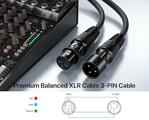 XLR Cables 6 Ft 4 Packs - Male to Female Microphone Cable with 3-Pin Balanced Shielded XLR Speaker Cables Mic Cable