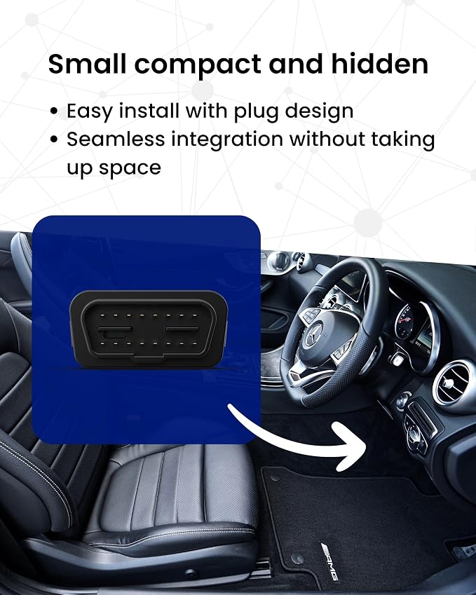 GPS Tracker for Vehicles — 4G LTE Real-Time Car & Truck Tracking Device with SIM Card Included, Plug & Play OBD Installation, Geofence & Speed Alerts, 30-Day Trial Included