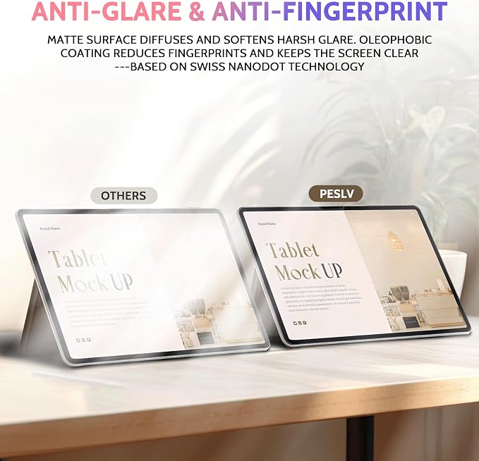 Peslv 2 Pack Like Paper Screen Protector for iPad Pro 13 Inch M4/M5 [2024/2025 7th/8th Gen], Matte Anti Glare PET Film/Blue Light Filter Eye Protection Cover/Drawing & Writing Feel Like on Paper