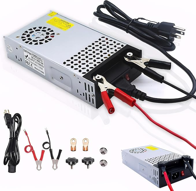 New Upgraded DIY SMPS 110V AC to DC 24V 15A 360W Power Supply Converter, 24V Power Supply,110V to 24V Voltage Transformer for Motor Pump CCTV 3D Printer Air Compressor Led (24V-15Amp-360W, 24V)